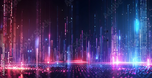 Abstract digital background with glowing lines and dots forming interconnected shapes, creating an immersive technology wallpaper 