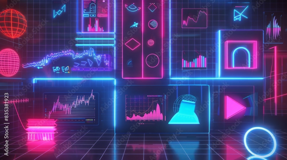 Fototapeta premium vector neon packs