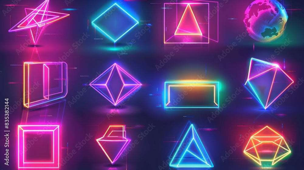 Fototapeta premium vector neon packs
