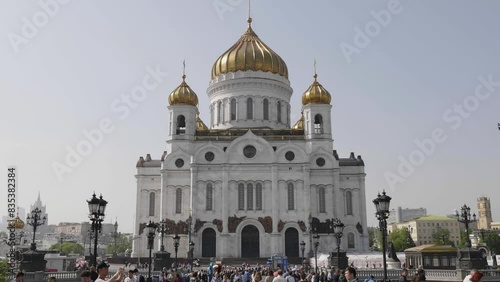 Orthodox Church of Christ the Savior In spring day on May in Moscow, Russia.