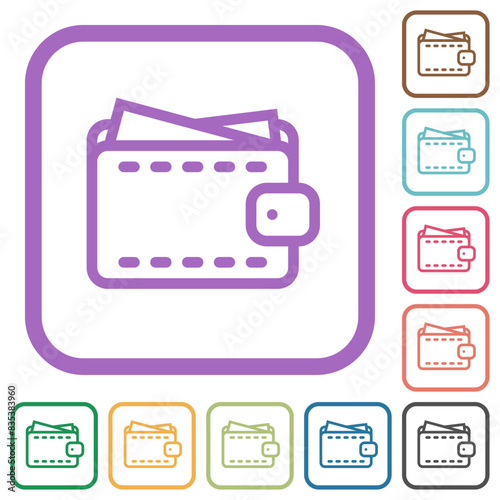 leather wallet outline simple icons