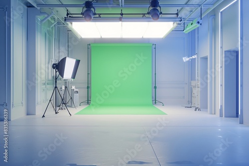 a green screen in a studio