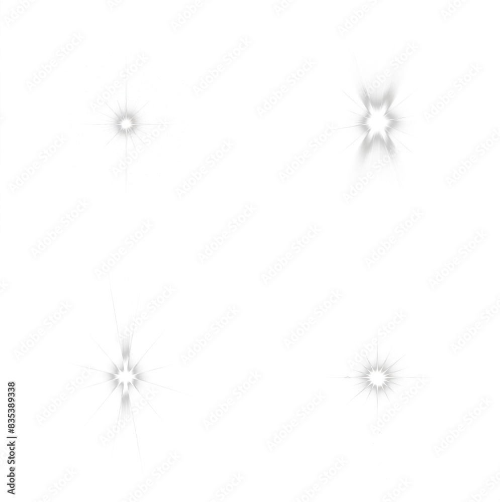 Glowing white star set. lens flare, light flare. Bright light leak. Isolated transparent background PNG. Laser flash glow. Glowing white star set. lens flare, light flare. Bright light leak. Isolated transparent background PNG. Laser flash glow.