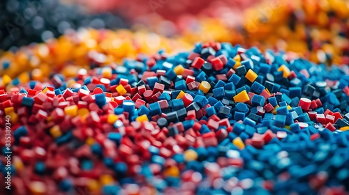 granule, material, plastic, pellet, polymer, petrochemical, industry, chemical, chemistry, factory, grain, horizontal, particle, production, heap, industrial, injection, extrusion, molding, raw, blue,