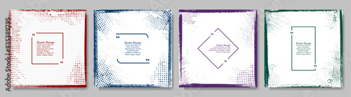 Vector illustrations. Drawn grunge overlay. Abstract frame set. Ink brush strokes mess. Design for web banner, social media template. Banner halftone overlay. Dirty vintage background collection