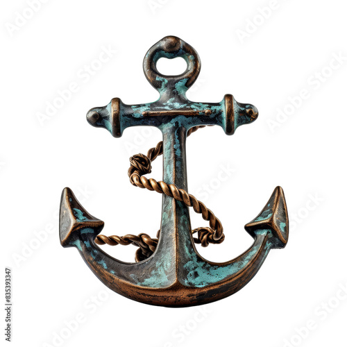 old anchor isolated on transparent background, png, cut out.