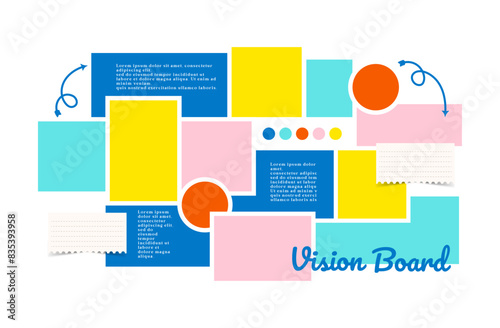 Vector photo collage template moodboard pictures grids vector illustration
