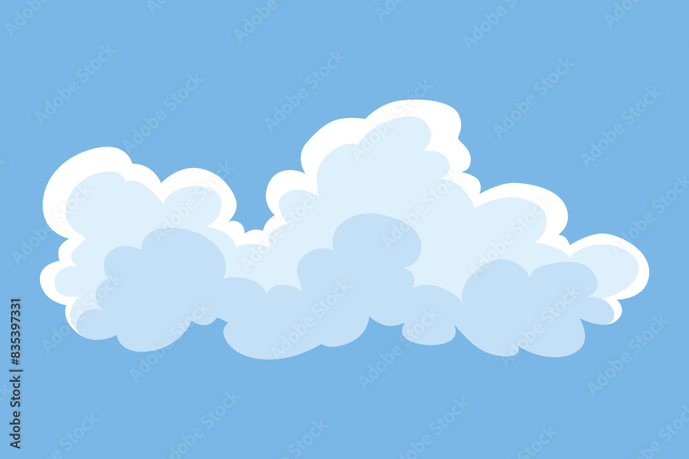 Cloud icon. Abstract white cloudscape icon symbol. Shapes in flat style. Vector cloudy design element
