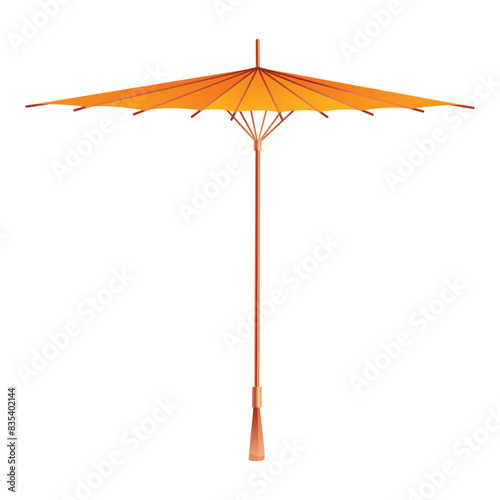 Umbrella. Parasol side view. Hand-held rain, sun or windbreak protection. Vector illustration isolated on white background