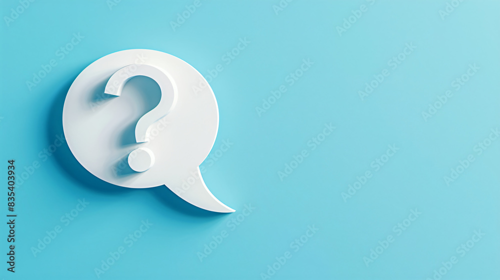 3d white question mark symbol pops on a vibrant blue backdrop 3d white question mark symbol pops on a vibrant blue backdrop