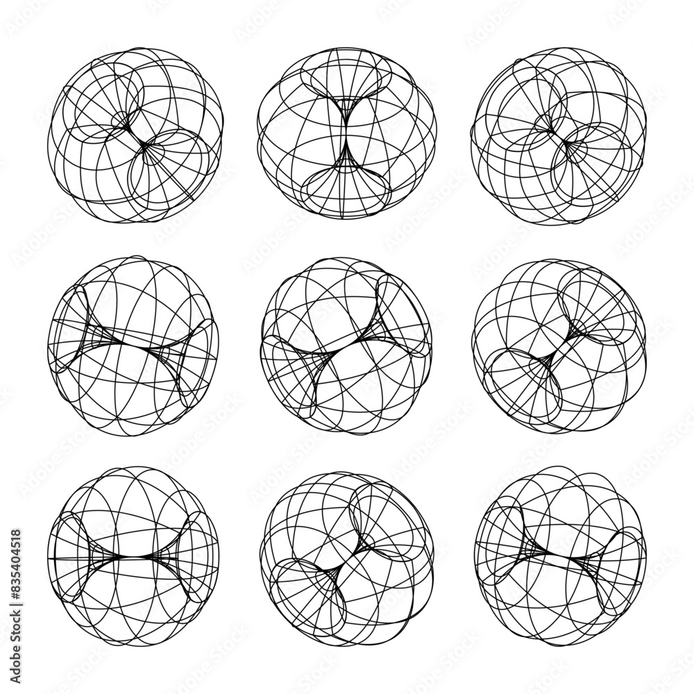 Wireframe lined shapes. Perspective mesh, 3d grid. Low poly geometric elements. Retro futuristic design elements, y2k, vaporwave and synthwave style. Vector illustration Wireframe lined shapes. Perspective mesh, 3d grid. Low poly geometric elements. Retro futuristic design elements, y2k, vaporwave and synthwave style. Vector illustration