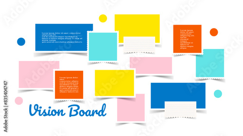 Vector photo collage template moodboard pictures grids vector illustration