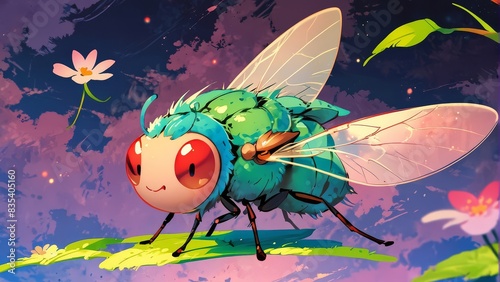 fly cartoon anime - generative ai