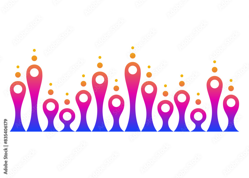 Color sound wave. Audio digital equalizer technology, musical pulse vector Illustration. Voice line waveform or volume level symbol. Curve radio wave Color sound wave. Audio digital equalizer technology, musical pulse vector Illustration. Voice line waveform or volume level symbol. Curve radio wave