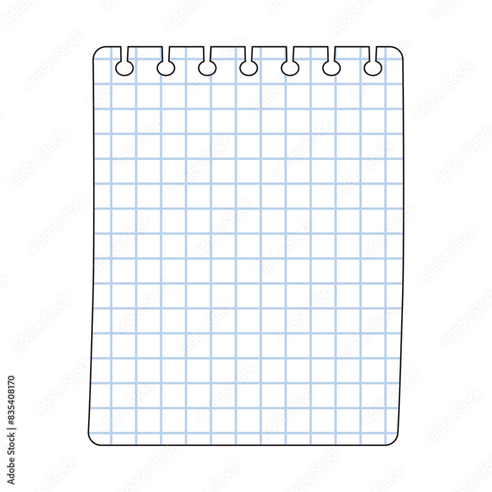 Squared notebook page vector template