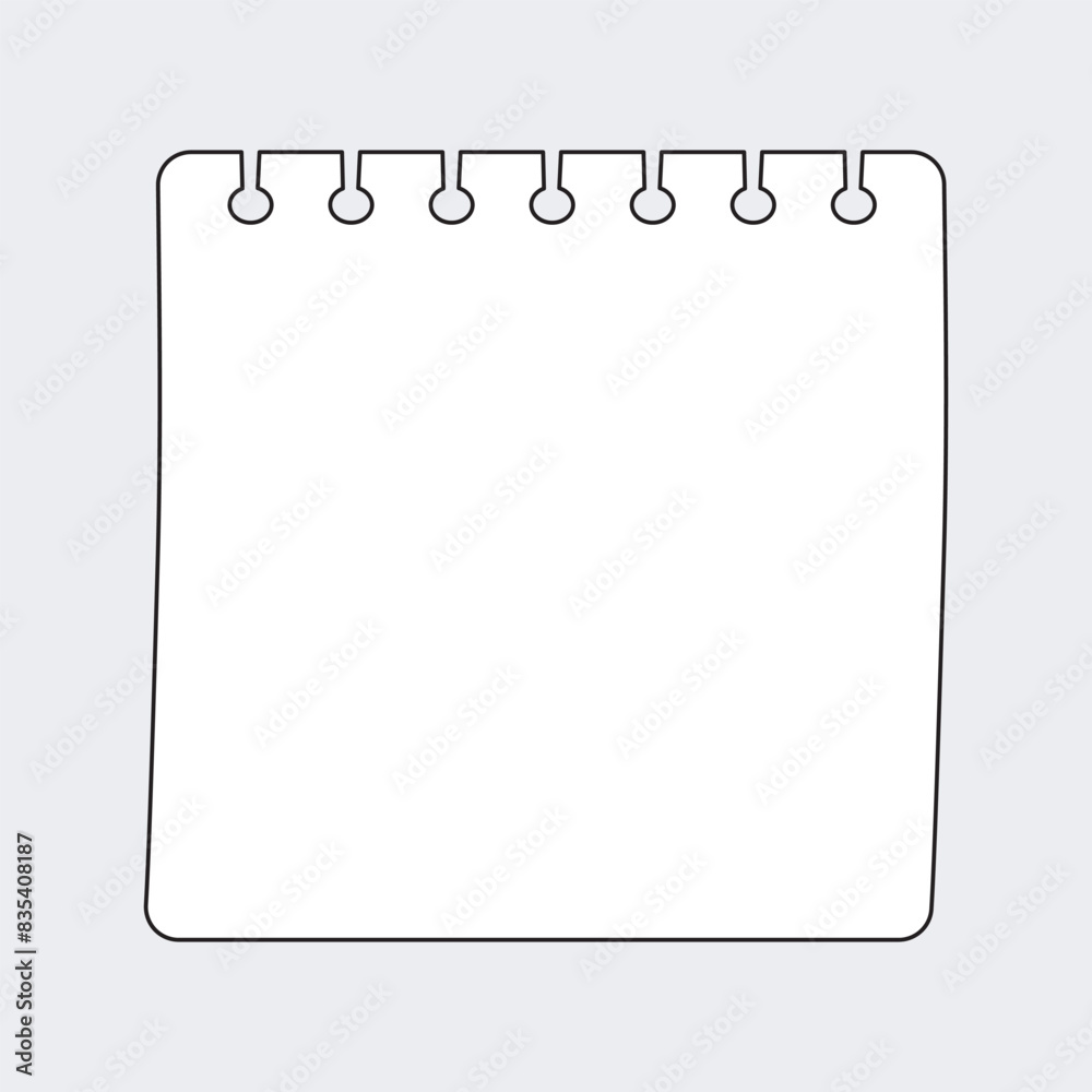 Square shape blank notebook page note paper vector template Square shape blank notebook page note paper vector template