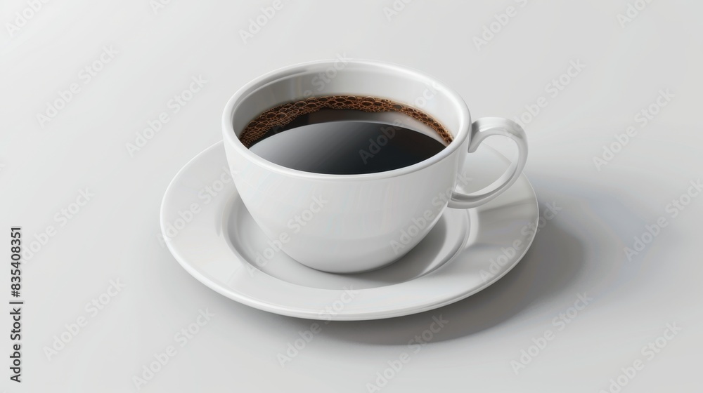White Coffee Cup on Saucer, Generative AI White Coffee Cup on Saucer, Generative AI