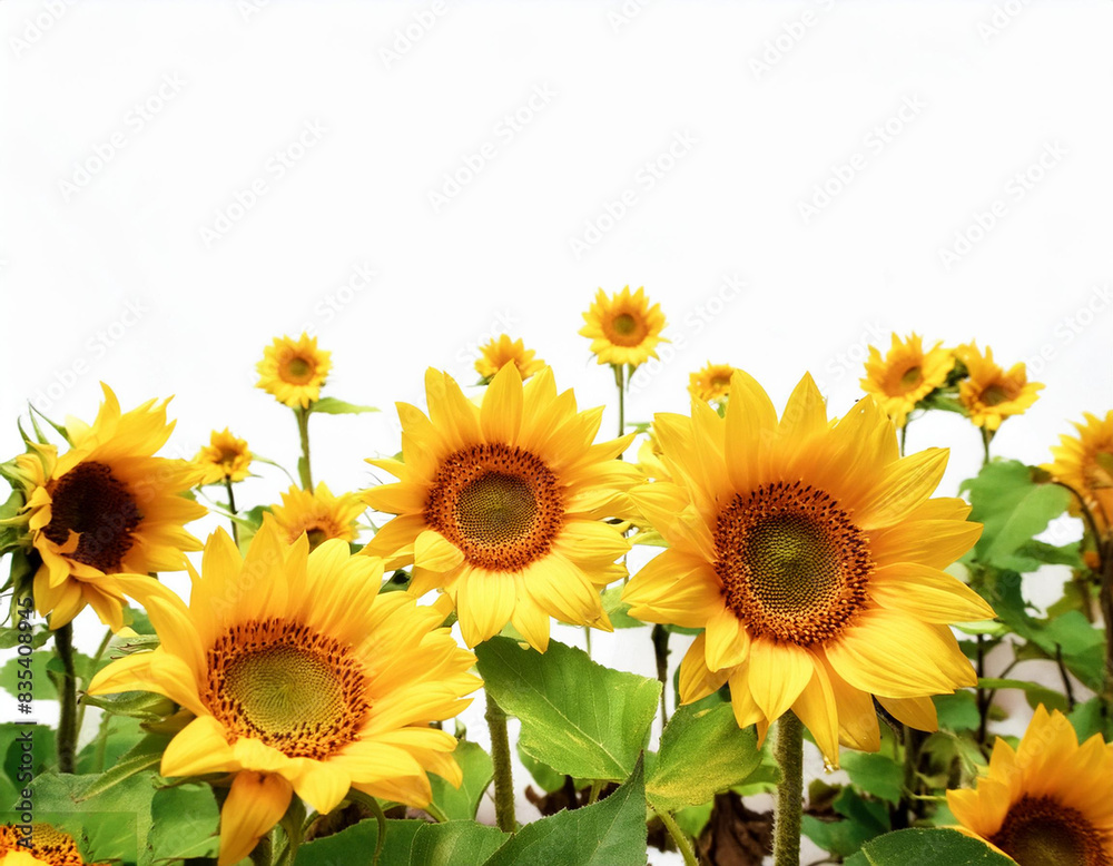 Beautiful field of sunflowers, generative AI Beautiful field of sunflowers, generative AI