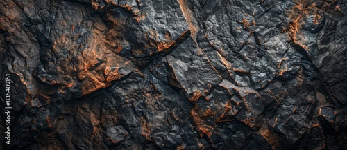 The image is an abstract dark clay texture with various elements copied from space photo