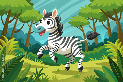 zebra cartoon vector illustration