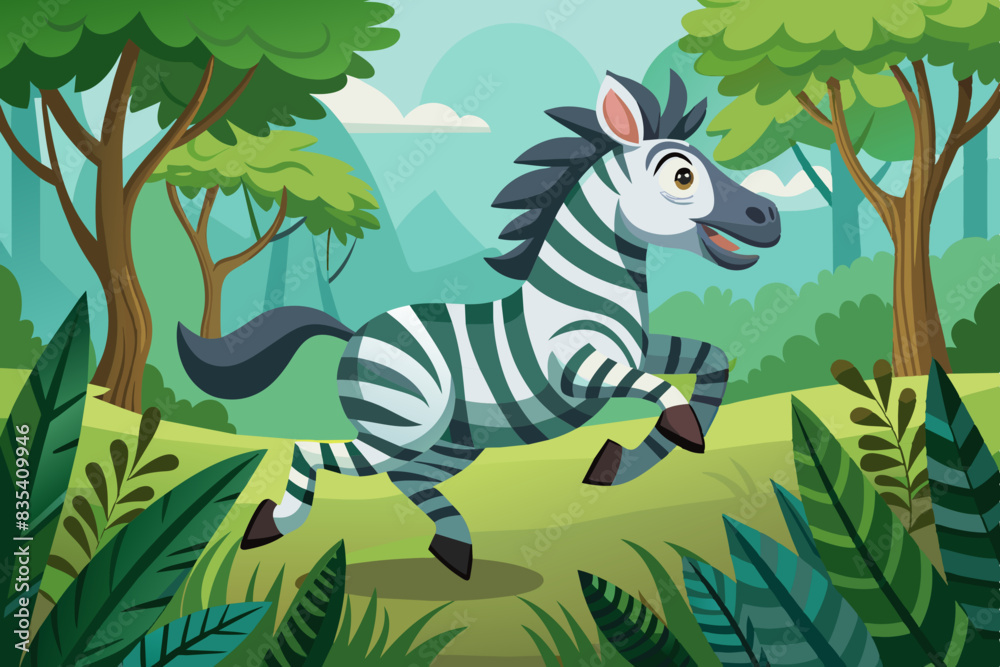 zebra cartoon vector illustration