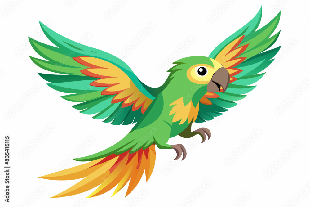 flying psittacine bird vector illustration flying psittacine bird vector illustration