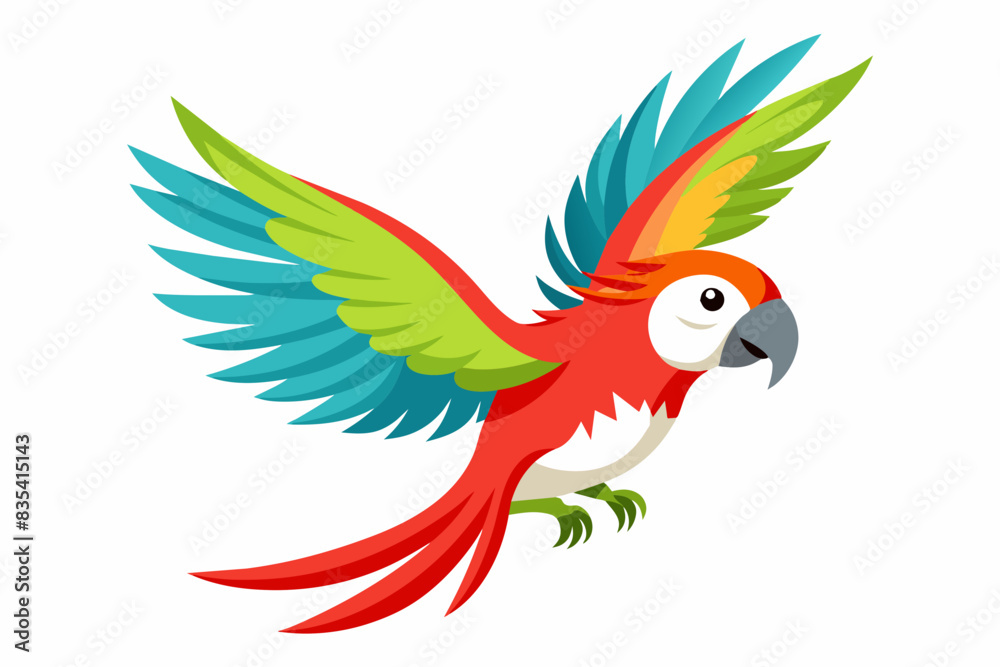 flying psittacine bird vector illustration flying psittacine bird vector illustration