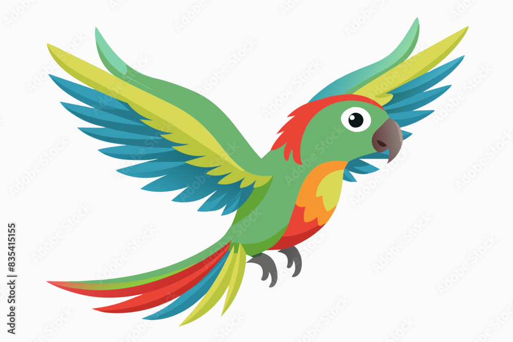 flying psittacine bird vector illustration flying psittacine bird vector illustration
