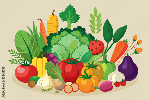 vegetables fruit vector illustration