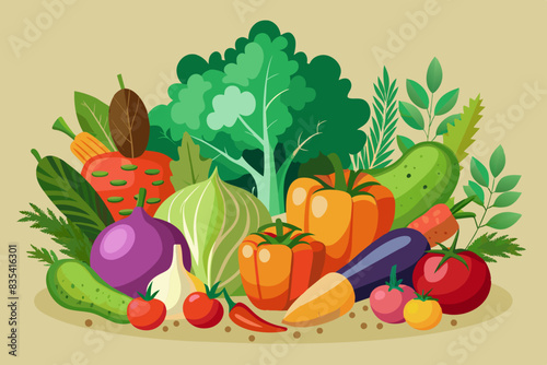 vegetables fruit vector illustration