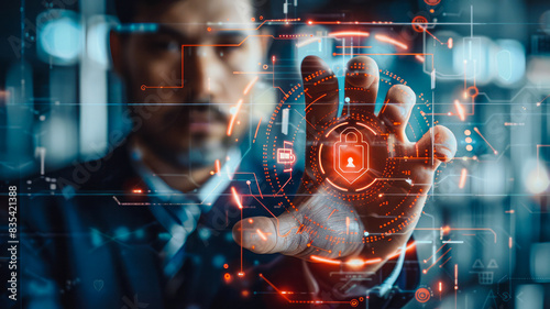 Guarding the Gateway: Cybersecurity Professional with Digital Protection Shield