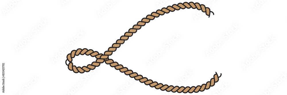 Sticker realistic nautical break rope icon design vector
