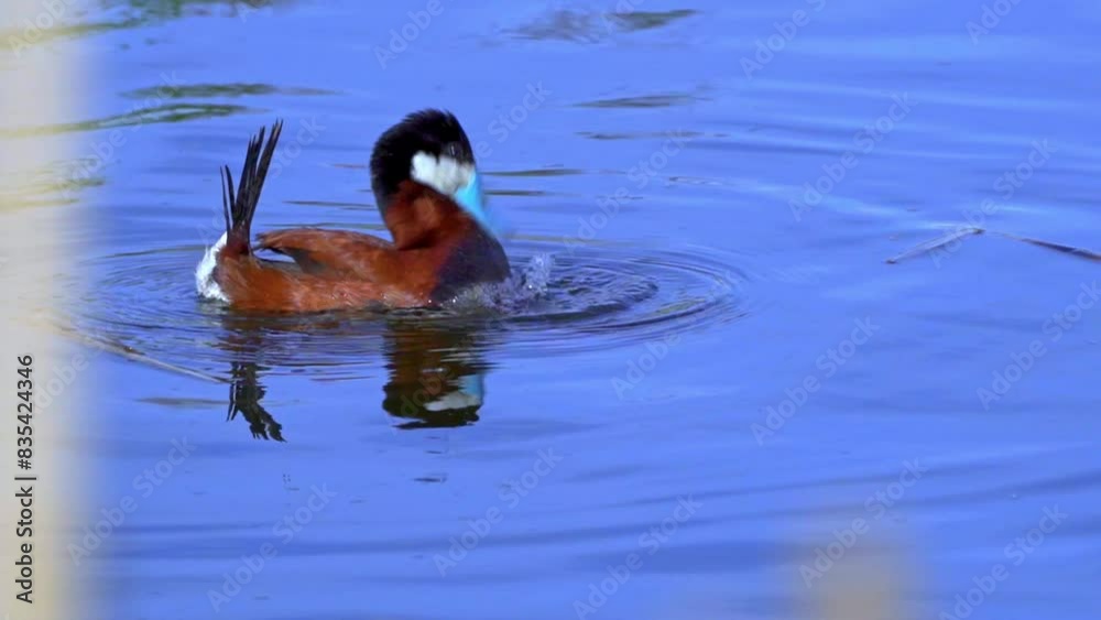 Capture of Ruddy Ducks in spring at Edmonton's lake. Watch male and female interact, court, feed, and swim. Ideal for nature lovers and bird watchers.
