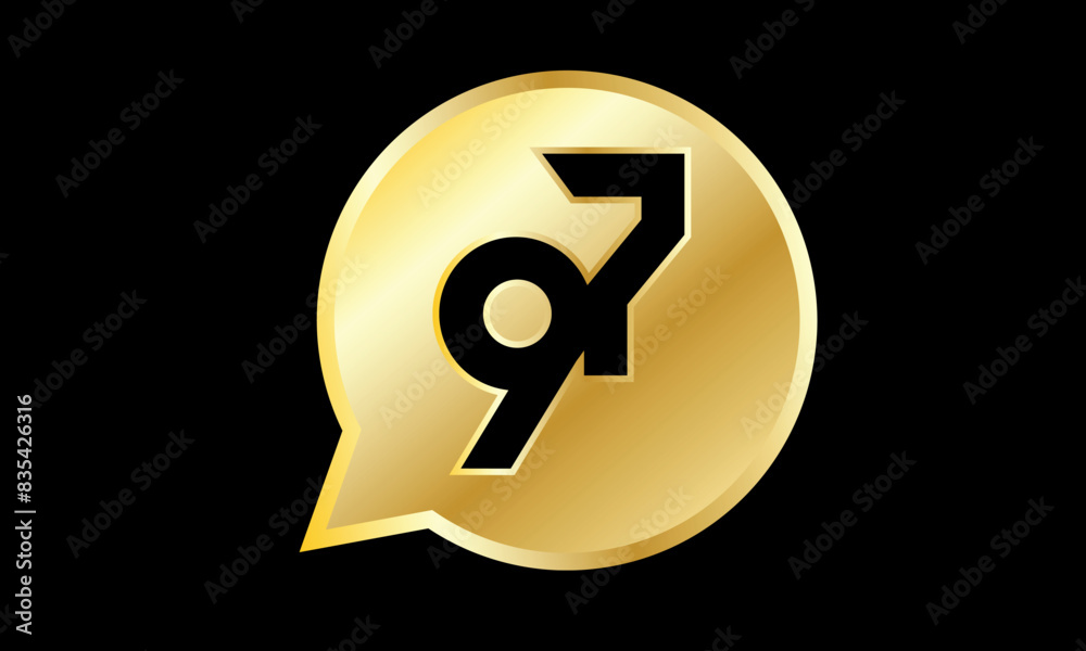 Number 3D Gold Logo Circle Triangle Modern