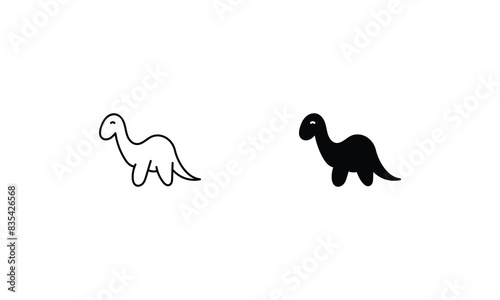 Dinosaur icon vector stock illustration