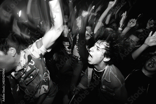 Punk Fans in Chaotic Moshpit., Celebrate the diversity of Music : La Fête de la Musique.