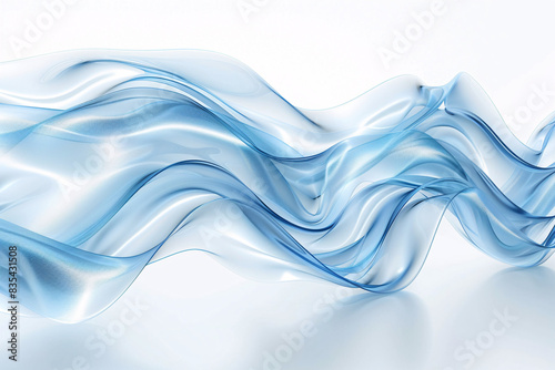 a blue wavy fabric on a white surface