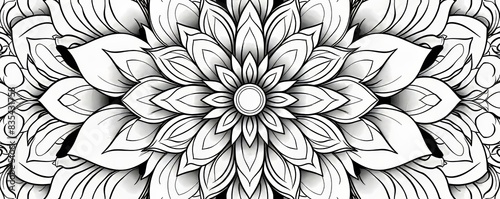 Wallpaper Mural Intricate Black and White Flower Mandala Design Torontodigital.ca