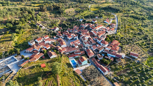 Aerial View of Moita Village near Sabugal, Guarda, Portugal