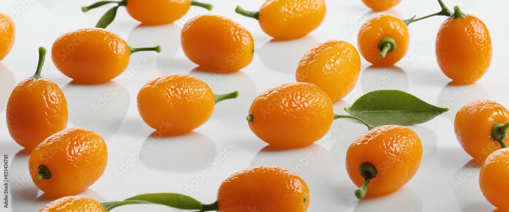 Kumquat fruit on white. Kumquat fruit on white.