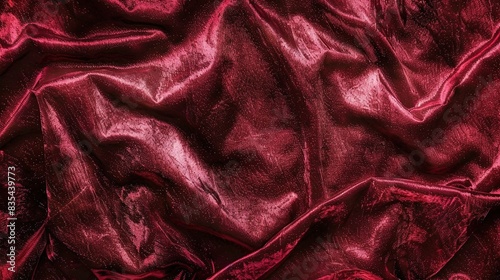Luxurious crushed velvet in regal burgundy, abstract background perfect for elegant wallpaper designs or sophisticated Christmas backdrops