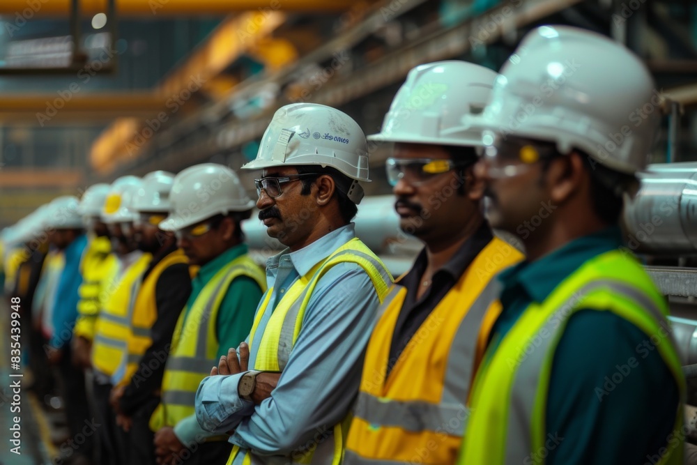 Factory Workers in Protective Gear Factory Workers in Protective Gear