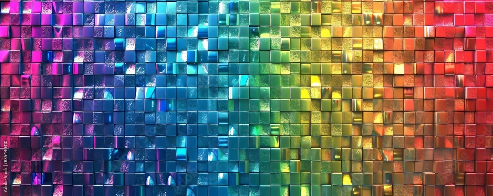 Obraz premium Rainbow Cube Wall