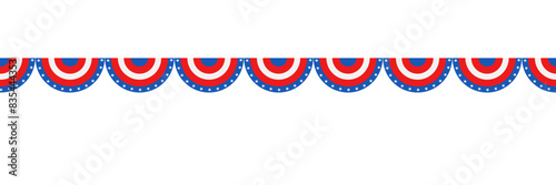 Patriotic symbolic decoration for holiday Usa. National flag colors United States of America.