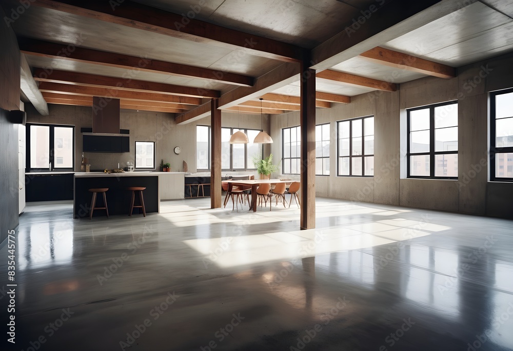 Fototapeta premium Photo modern style conceptual interior room 3d illustration