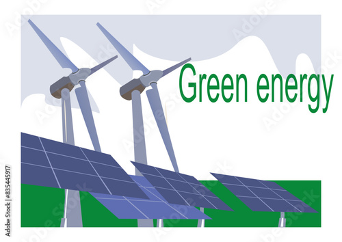 solar panels and wind turbines