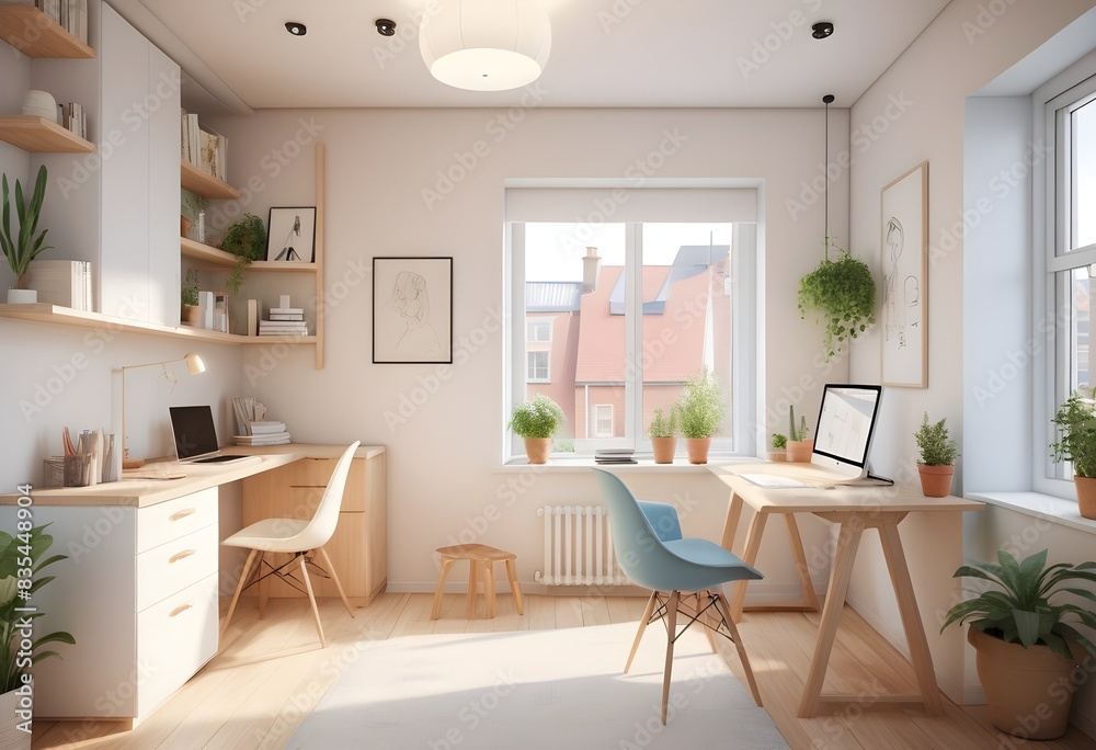 Fototapeta premium Photo modern style conceptual interior room 3d illustration