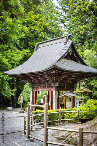 Kitaguchi Hongu Fuji Sengen Shrine, wooden shrine, vermilion, mount fuji, shinto shrine, forest shrine, fujisan, japan photo