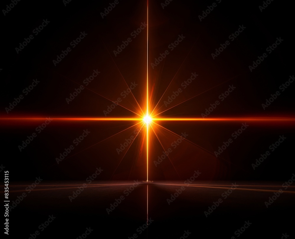 Light on black background, lens flare Light on black background, lens flare