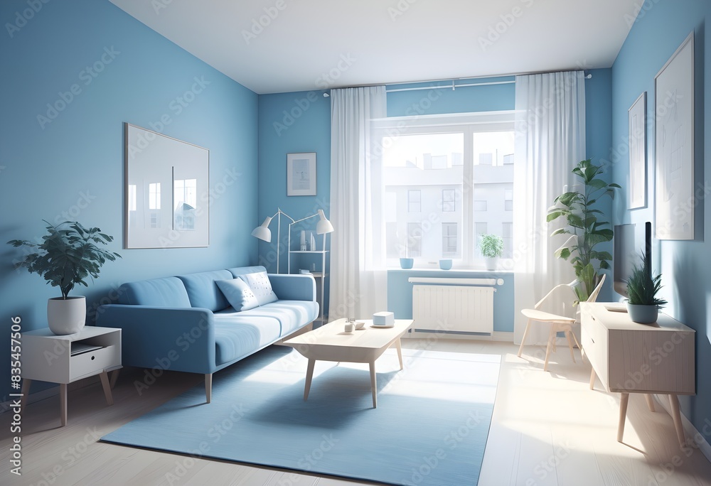 Fototapeta premium Photo modern style conceptual interior room 3d illustration